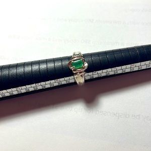 Emerald and sterling silver ring